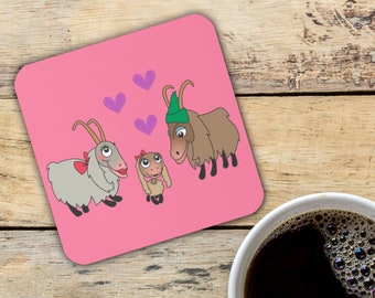 Cute Coaster Sound Of Music Lonely Goatherd Goat Family Sound Of Music Inspired Cute Kitchen Home Decor Gift For Musical Friend Her Him