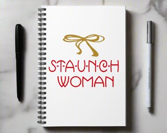 Little Edie Gold Bow Staunch Woman Spiral Journal Notebook Gift For Strong Female Feminist Her Friend Diary Stationary Unique Grey Gardens