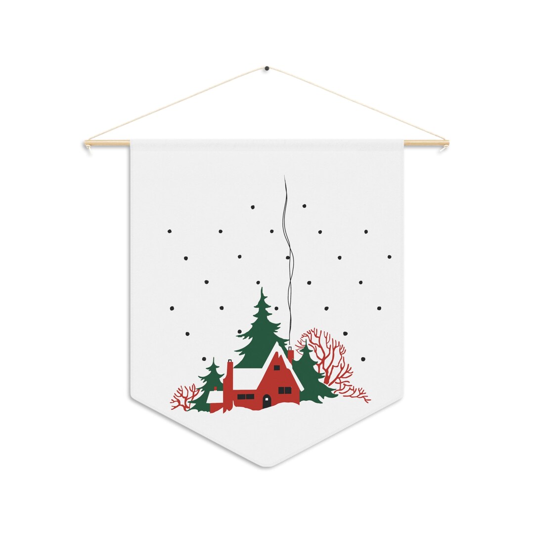 christmas-wall-hanging-cozy-christmas-winter-house-mid-century-etsy