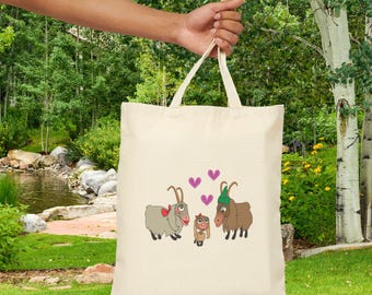 Sound Of Music Tote Bag Lonely Goatherd Goat Family Cotton Canvas Eco-Friendly Grocery Unique Cute Musical Movie Gift For Friend Books Store
