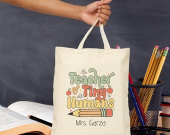 Personalized Teacher Tote Bag, Eco-Friendly Cotton Bag, Back to School Gift, Art Supplies Bag, Classroom Essentials, Tote for Educators