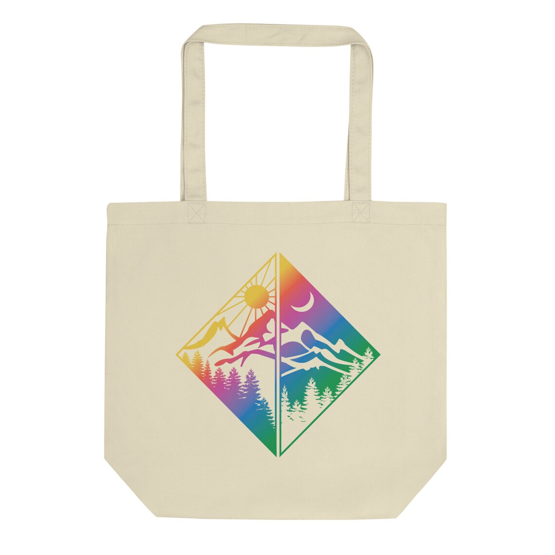 Tote Bag mit Bergmotiven Geometrischer Motivbeutel Camping | Etsy