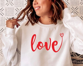 Love Heart Graphic Sweatshirt, Valentine's Day Gift