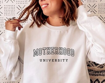 Motherhood University Sweatshirt, Retro Mom Crewneck, Mothers Day Gift