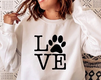 Love Paw Print Shirt: Dog Lover Tee, Women's Unisex Fit