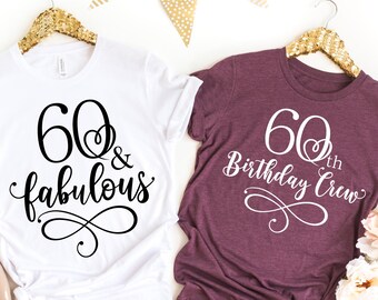 60th Birthday Crew T-Shirt, Party Tee