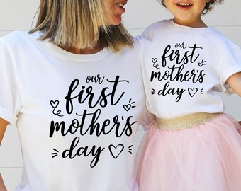 Matching 'Our First Mother's Day' Shirts: Mommy and Me Tees