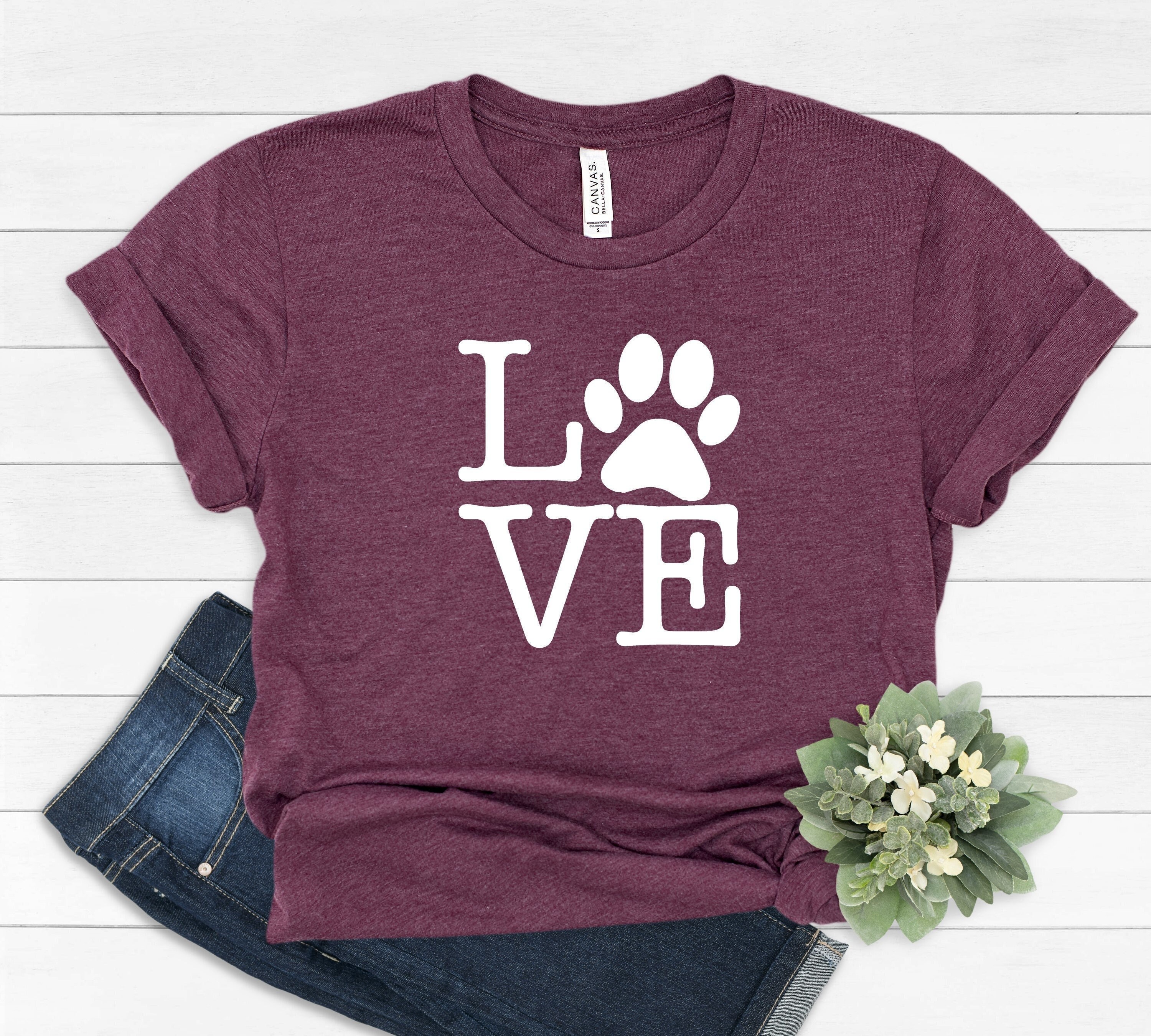 Love PAW Shirt Dog Love Shirt Dog Lover Animal Lover Love Etsy