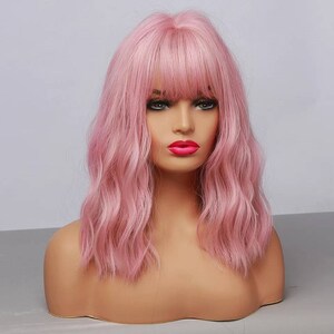 Pink Wig Fringe Wavy by Lets Get Wiggy WigsLolita