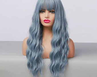 blue grey wig