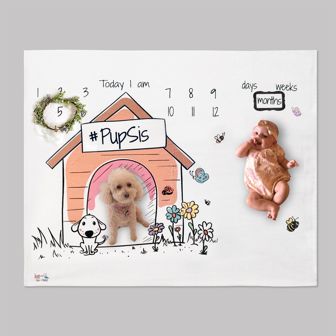 Dog and Baby Bond Blanket Plush Warm Soft Printed Milestone Blanket Friends Forever Unique Design Dog Blanket Babyshower Gift Pupsis Etsy Canada