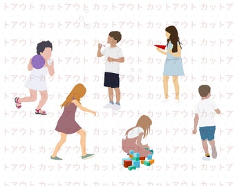 Flat Vector Illustration People Human Cutouts for Visualizisation [Colección Infantil #1]