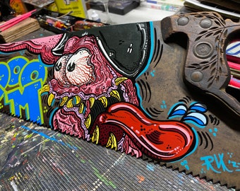 Vintage repurposed wood saw