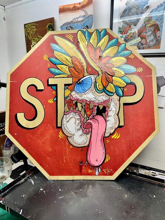 Vintage Stop Sign - Etsy