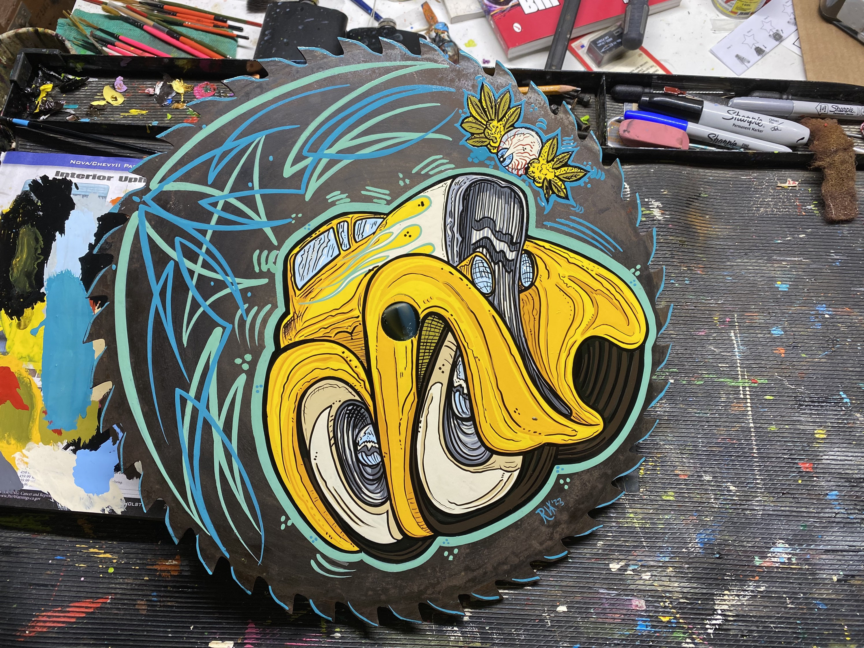 Hot Rod Pinstriped Circular Saw Blade - Etsy