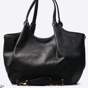 Echtleder Maxi Größe Schwarze Farbe Umhängetasche, XXL Handtasche, Maxi Shopper, Laptoptasche, elegante Schulter, Rindsleder Handtasche