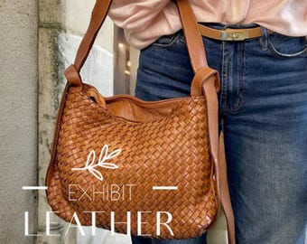 Sac à dos tissé convertible en 8 couleurs en cuir véritable fabriqué à la main en Italie : sacoche en cuir de vachette tressé