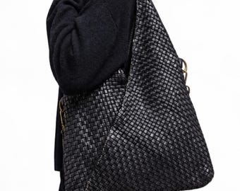 Italian Soft Genuine Handwoven Leather Hobo Cross Body Bag, Shoulder Purse, 7 Colors, Everyday Style