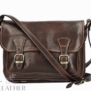sac à bandoulière en cuir vintage, sac à main marron foncé, sac à main vintage, sacoche de selle, cadeau pour elle, sac à bandoulière en cuir de vachette, cartable