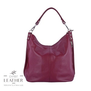 Sac à bandoulière en cuir véritable bordeaux Sac à main avec fermeture éclair sur le dessus Sac cabas bordeaux
