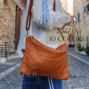Woven Calfskin Leather Crossbody Bag: Braided Shoulder Strap