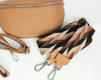 Shoulder Strap in Cognac, Bag Strap, Leather Bag Strap, Pocket Strap Bags Wide Strap Shoulder Strap Fabric Bag Strap Retro