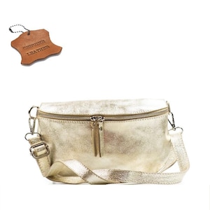 Minimalist Bauchtasche, Leder Schultertasche Crossbody Bag Gürteltasche Silber Details, Fanny Ledertasche, Leder Cross body bag, Gold Waist bag
