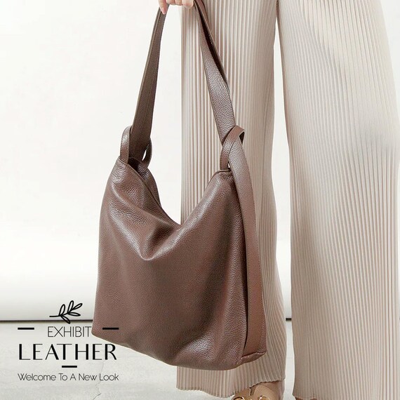 Italian Leather Convertible Backpack Shoulder Bag, Top Zip  display picture 1