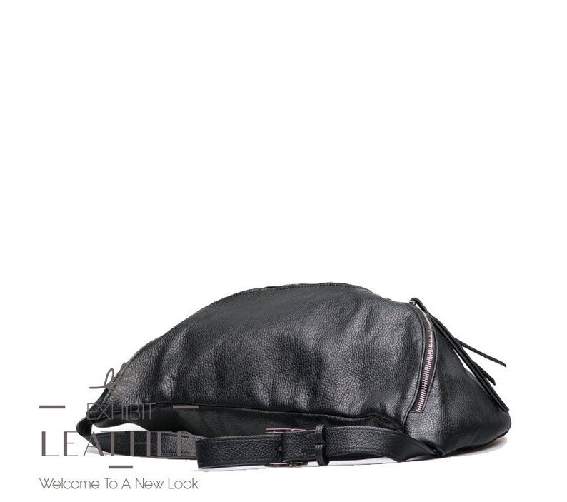 Black Big Belly Bag Crossbody XXL Belly Bag Maxi Nappa Etsy