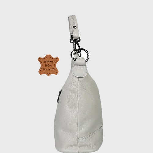 Grey genuine shops leather top zip shoulder bag with tassel, Leather handbag, Shopper bag, grey color big laptop bag, Real Leather Elegant