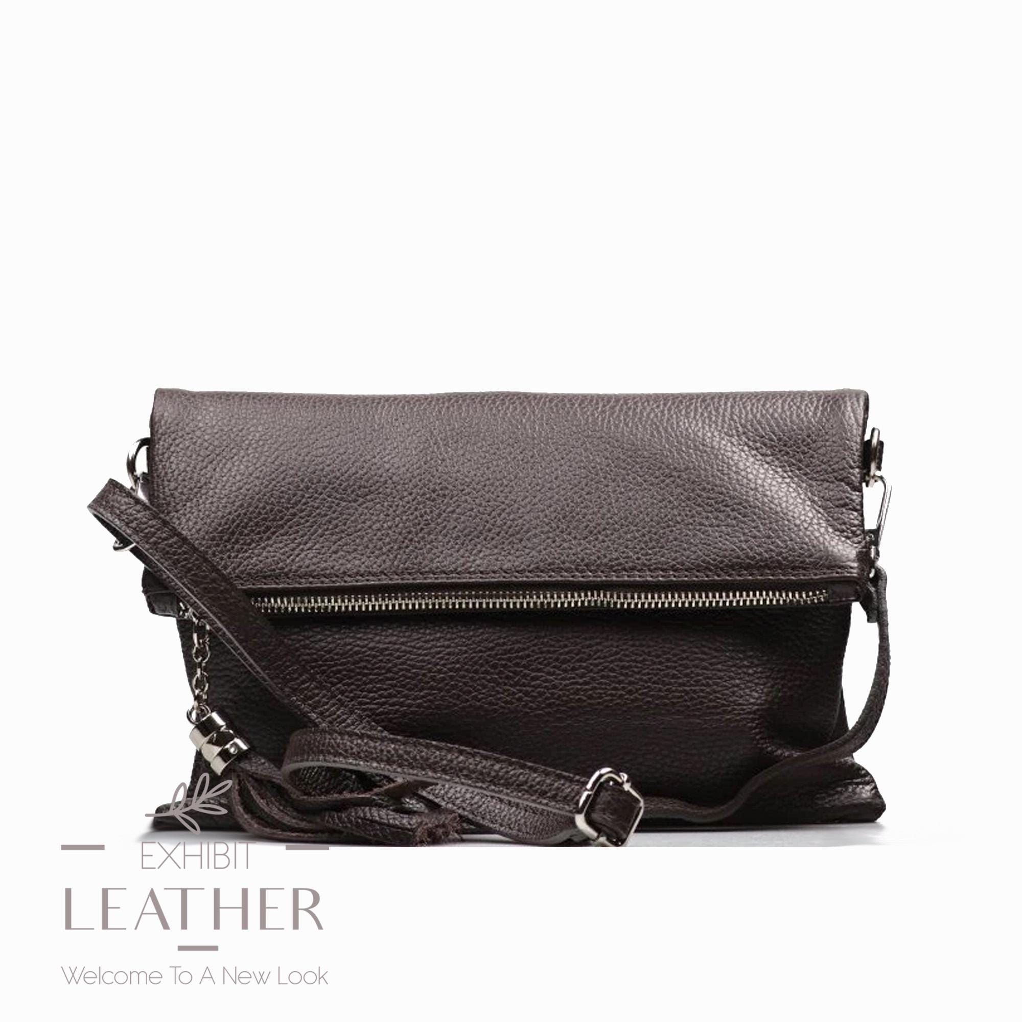 Milly Gray Crossbody Leather Tote Handbag Gray Tassel Front Pocket Details Light Gray leather mini tote bag – GREATBROWN main image 4