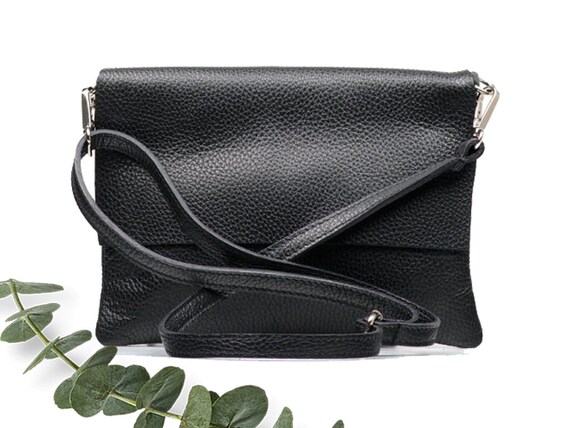Black Leather Bag Cross Body Shoulder 