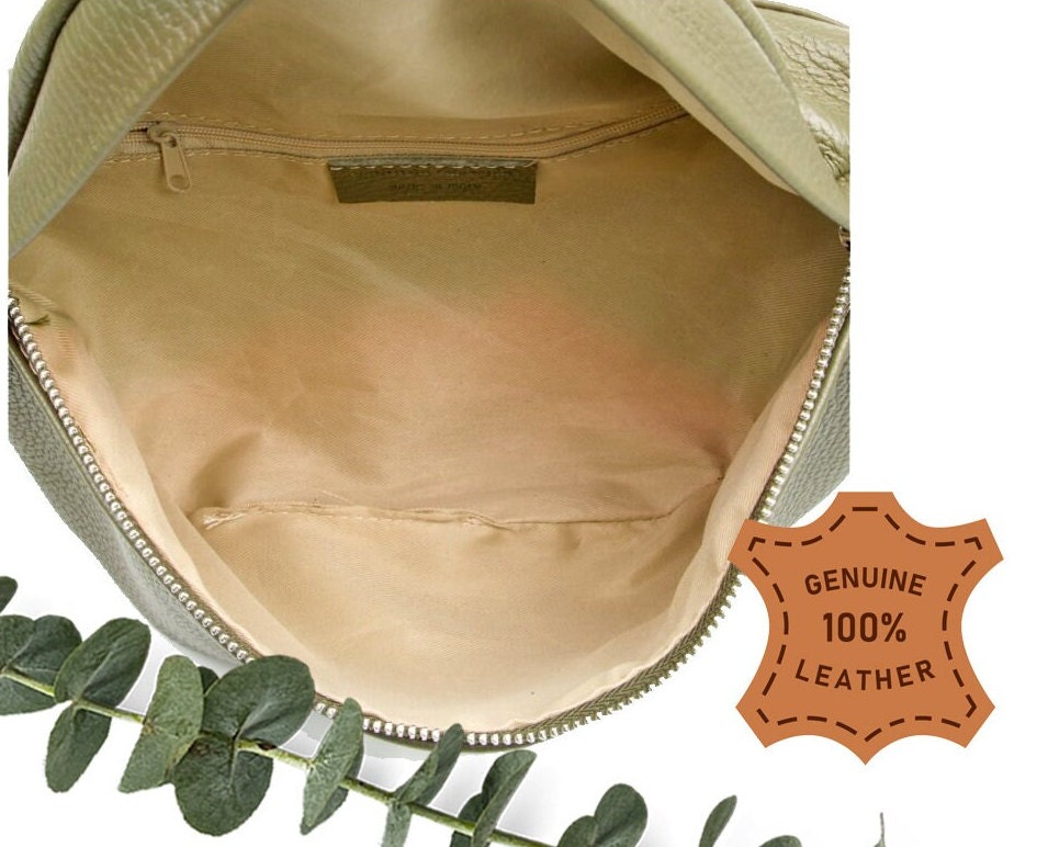 Zip Pocket Green Big Belly Bag Crossbody Belly Bag Maxi Etsy UK