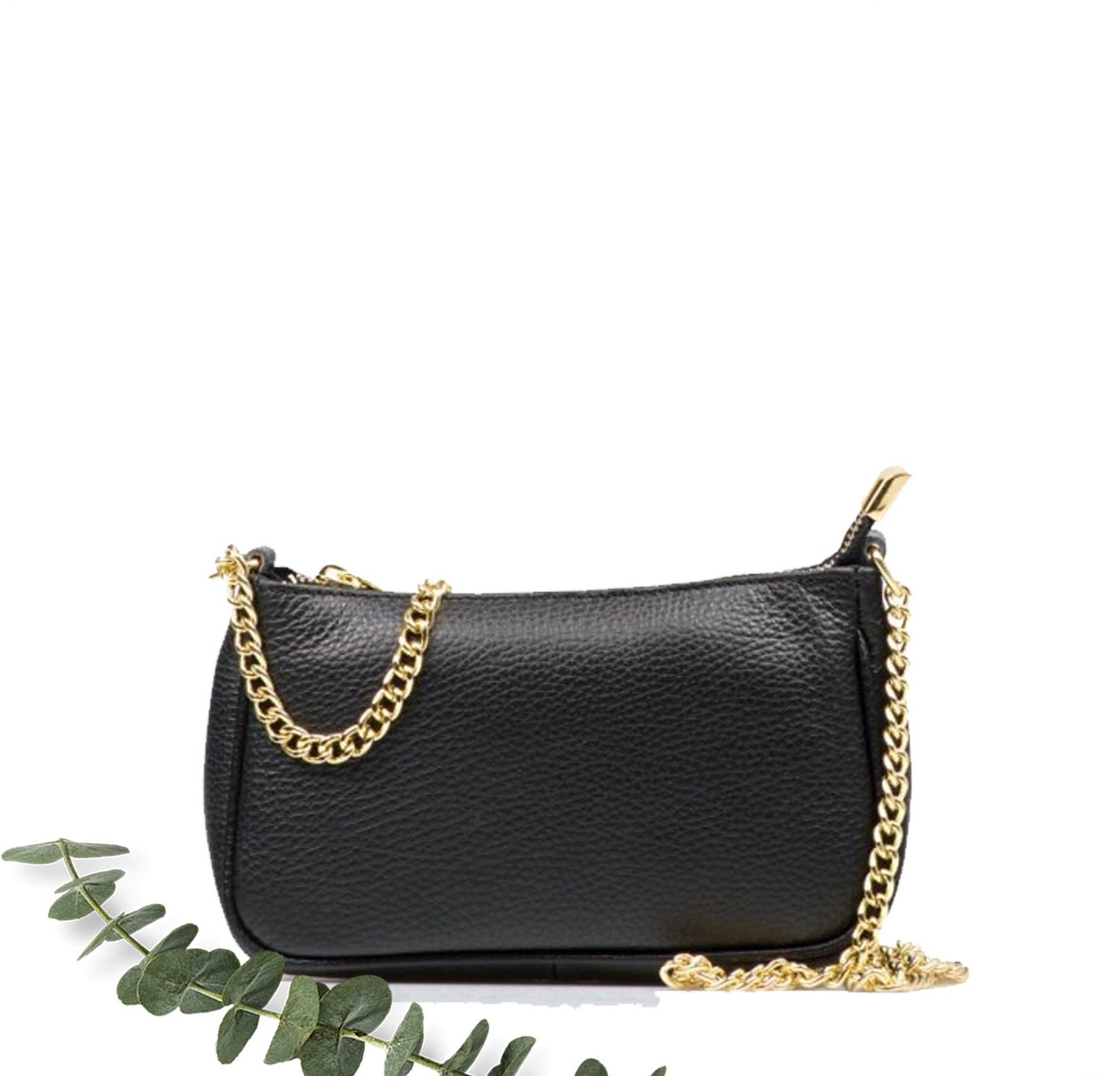 Top Zip Genuine Leather Small Bag, Leather Handbag, Classic Top Zip Genuine Leather Small Bag, Leather Handbag, Classic