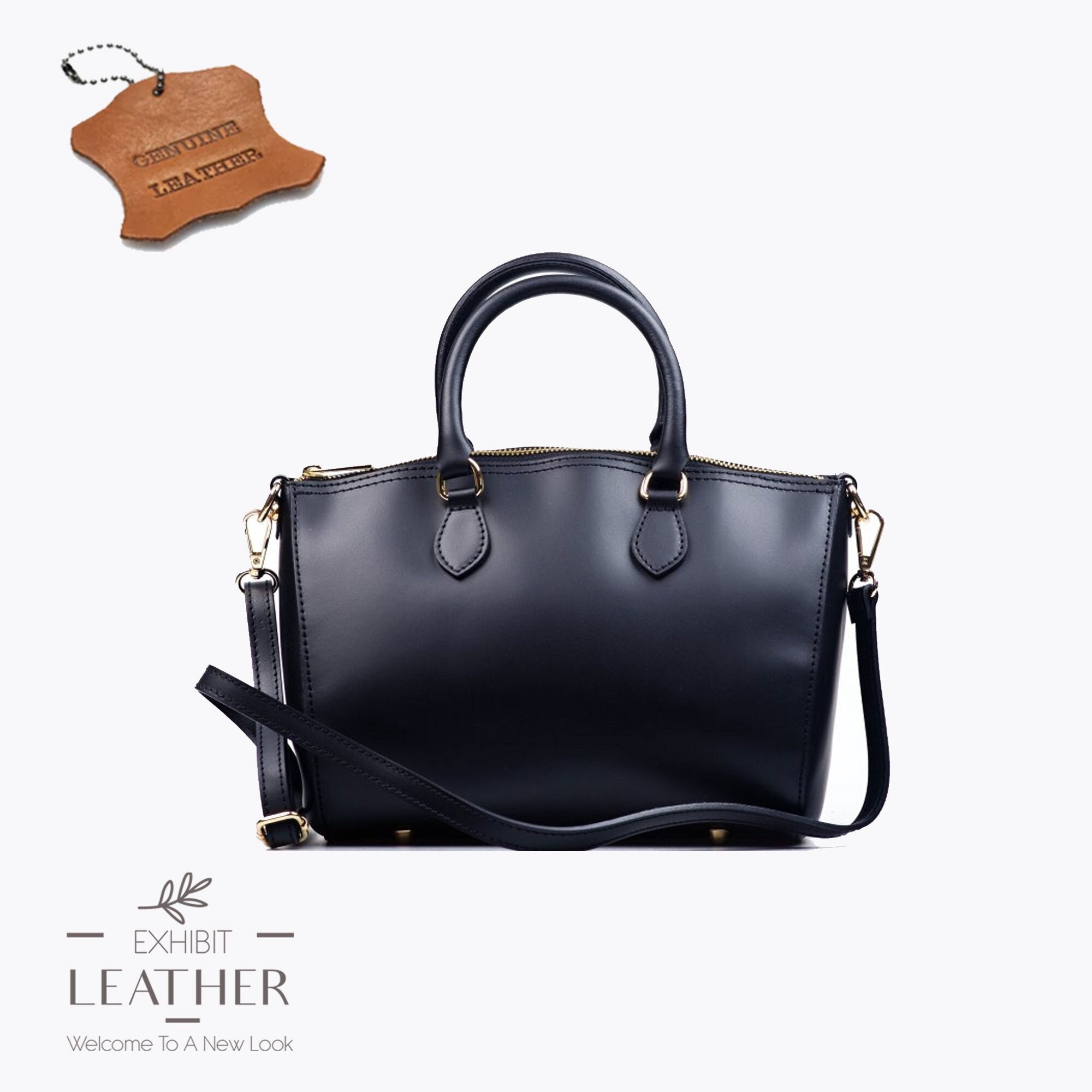 Genuine Leather Elegant Handbag Navy Blue Colour Natural Leather Handbag Elegant Shopper Woman Gift Christmas Etsy