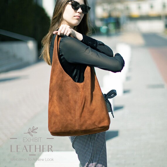 thumbnail image 2 of VAKAER Suede Tote Bags For Women, Suede Leather Crossbody Bag With Adjustable Strap Nubuck Retro Crescent Shoulder Satchel Hobo Purse Handbag (Black 2 of 13