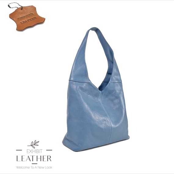 ★YEOMIM★ frill hobo bag (ocean blue) Top Zip Cerulean Genuine Leather Hobo Shoulder Bag, Real