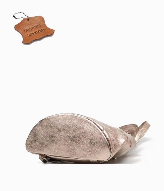 Soft, metallic bronze leather backpack made by hand. leather backpack for women Gold - LeBaroudeur Bronze | PAUL  main image 2