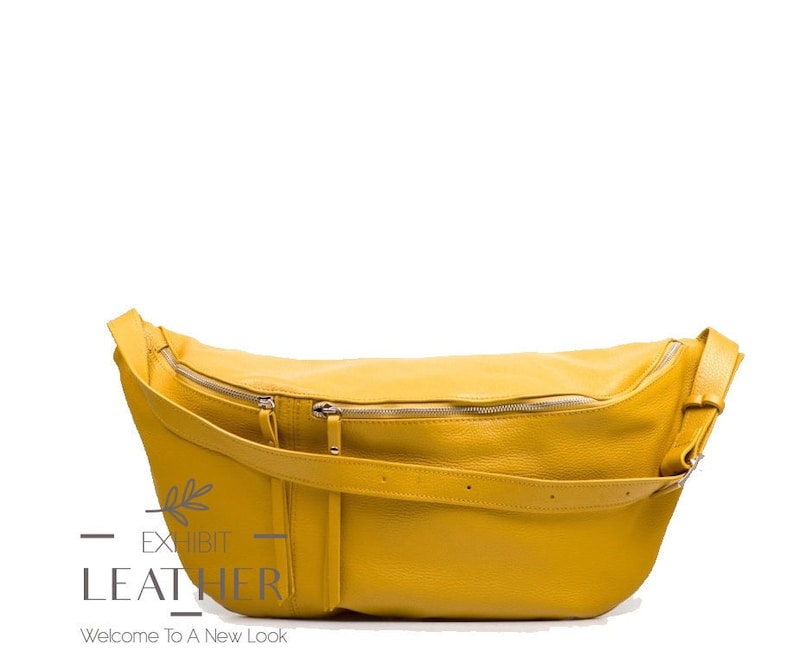 Mustard Big Belly Bag Crossbody XXL Belly Bag Maxi Nappa Etsy