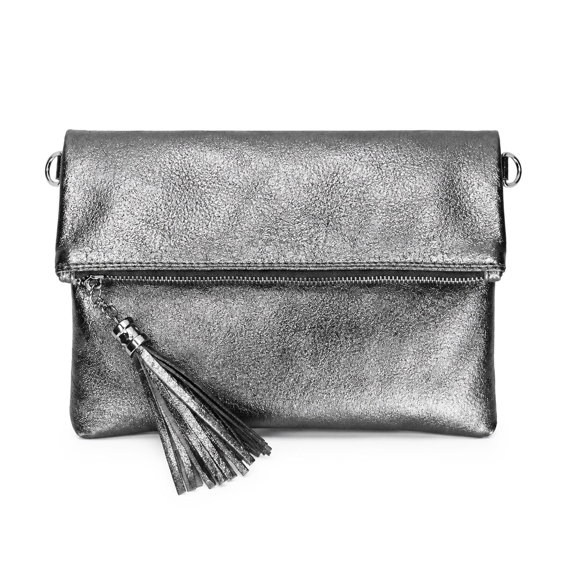 Gunmetal Real Leather Bag, Cross Body Shoulder Bag, Genuine