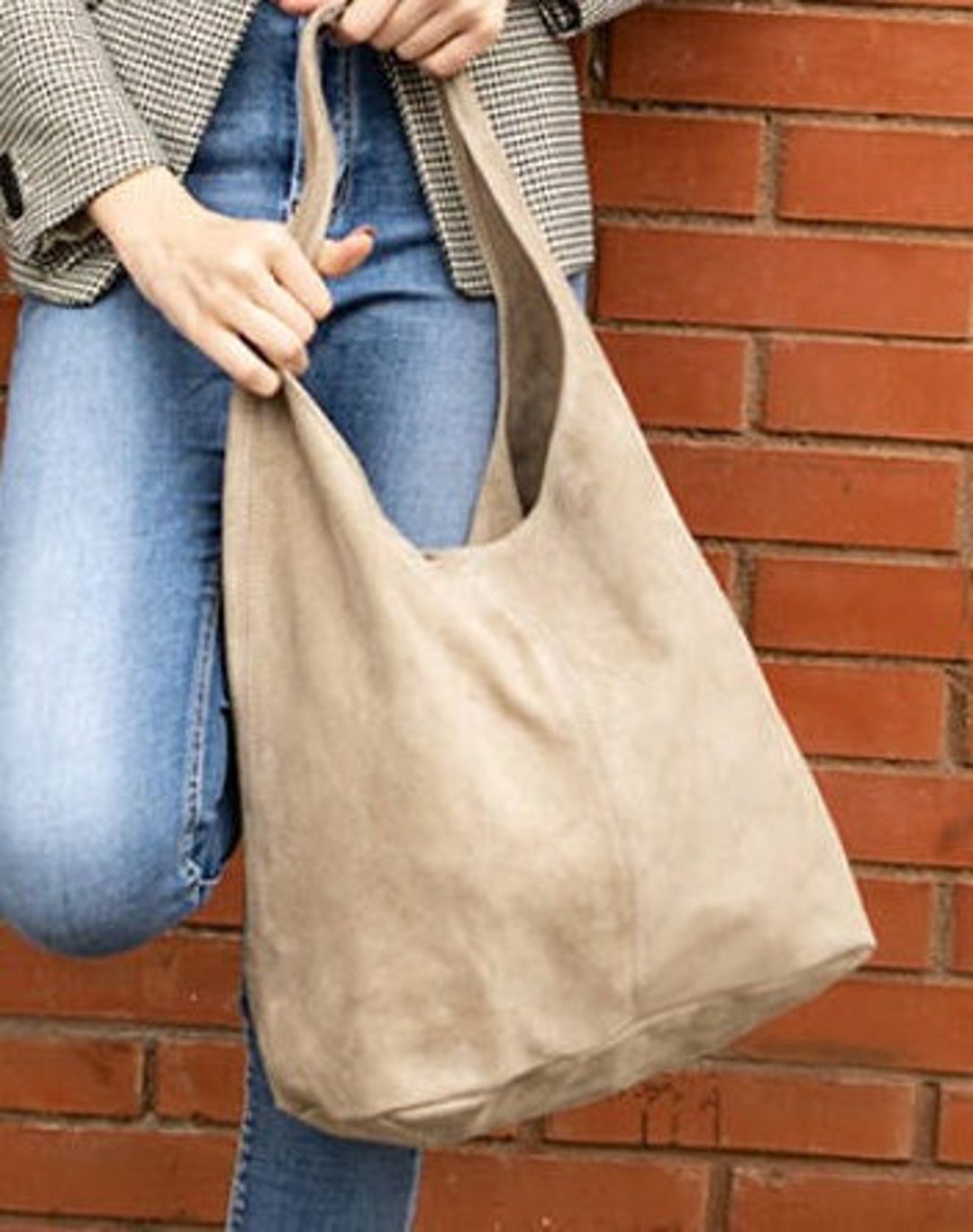 Taupe Suede Boho Slouch Bag -  Norway