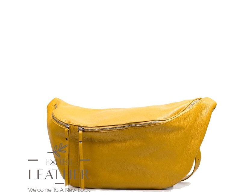 Mustard Big Belly Bag Crossbody XXL Belly Bag Maxi Nappa Etsy