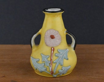 Vintage Miniature Bud Vase with Dimensional Flower - Japan