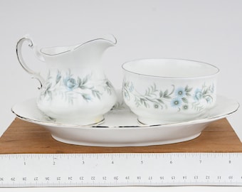 Vintage Creamer and Sugar Set on Platter - Paragon Debutante - Made in England
