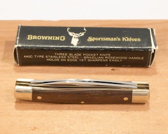 Vintage Pocket Knife - Browning Sportsman's Knives - Model 2518 - Unused