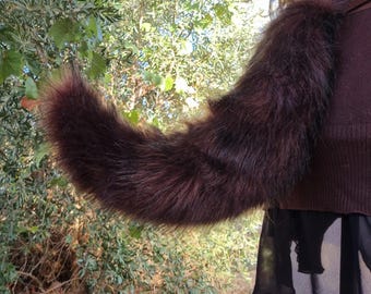 Brown faux fur tail realistic Fox, Wolf, Dog Cosplay
