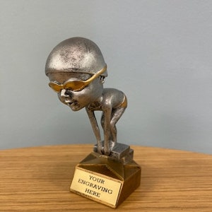 Male Swimmer Resin Bobblehead Figure with Personalized Engraving