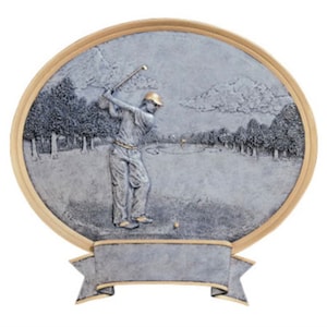 Male Golfer Oval Resin Trophy