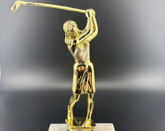 Women's Golf Trophy on Marble Base with Custom Personalized Gold Plate - 5 1/4"