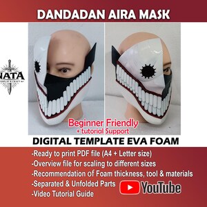 Aira Shiratori Mask Acrobatic Silky cosplay Template - EVA foam pattern